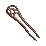 Clássico Pregador de Cabelo com Tassel de Sândalo - U em Forma de Escultura + Caixa de Presente, Cores da Caixa de Presente Aleatórias, Escultura Vermelha em U
