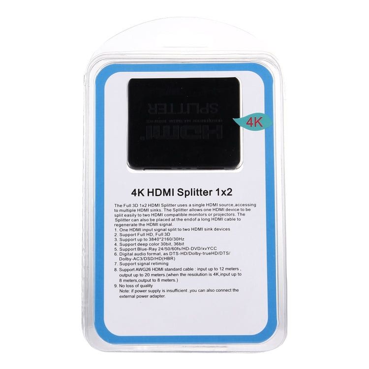 Divisor HDMI 4K Full HD 1080p, comutador HDMI 1x2, amplificador de saída, ecrã duplo para HDTV, DVD, PS3, Xbox, HDMI 4K (preto), HDMI 4K (branco)