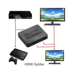 Divisor HDMI 4K Full HD 1080p, comutador HDMI 1x2, amplificador de saída, ecrã duplo para HDTV, DVD, PS3, Xbox, HDMI 4K (preto), HDMI 4K (branco)