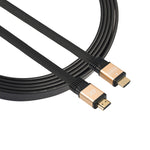 Cabo HDMI 2.0 (4K) 30AWG de alta velocidade 18Gbps com conectores banhados a ouro, HDMI macho para HDMI macho, cabo plano, comprimento: 1m