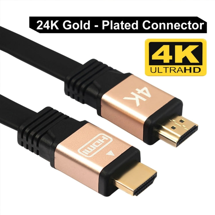 Cabo HDMI 2.0 (4K) 30AWG de alta velocidade 18Gbps com conectores banhados a ouro, HDMI macho para HDMI macho, cabo plano, comprimento: 1m