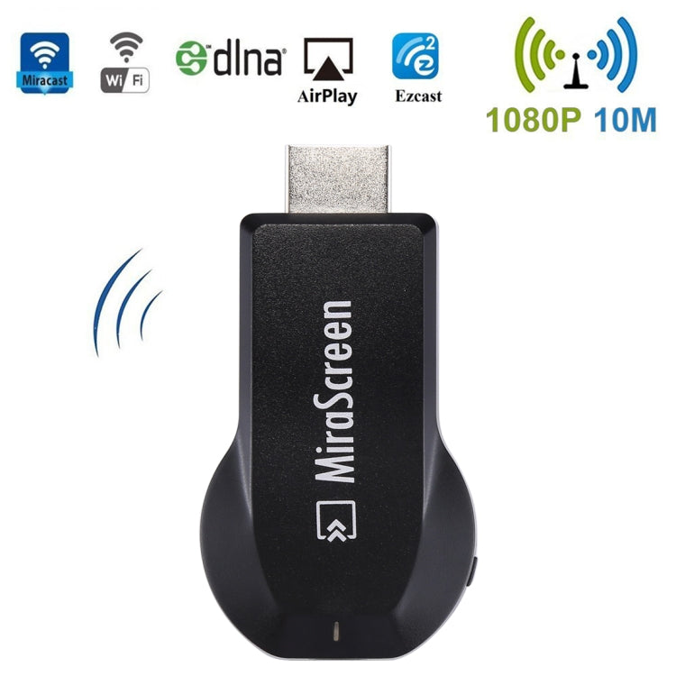 Receptor MiraScreen WiFi Display Dongle / Miracast Airplay DLNA para Espelhamento de Ecrã Sem Fios com Cabo USB 2 em 1