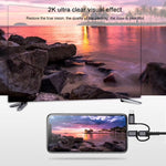 Cabo 3 em 1 Micro USB + USB-C / Tipo-C + 8 Pinos para HDMI HDTV