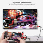 Cabo 3 em 1 Micro USB + USB-C / Tipo-C + 8 Pinos para HDMI HDTV