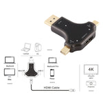 Adaptador 3 em 1 D63A DisplayPort + Mini DP + USB-C / Tipo-C macho para HDMI fêmea, D63A