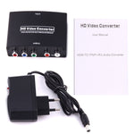 Adaptador Conversor de Vídeo HDMI para YPbPr 1080P HD e Áudio R/L, HDMI para YPbPr+R/L