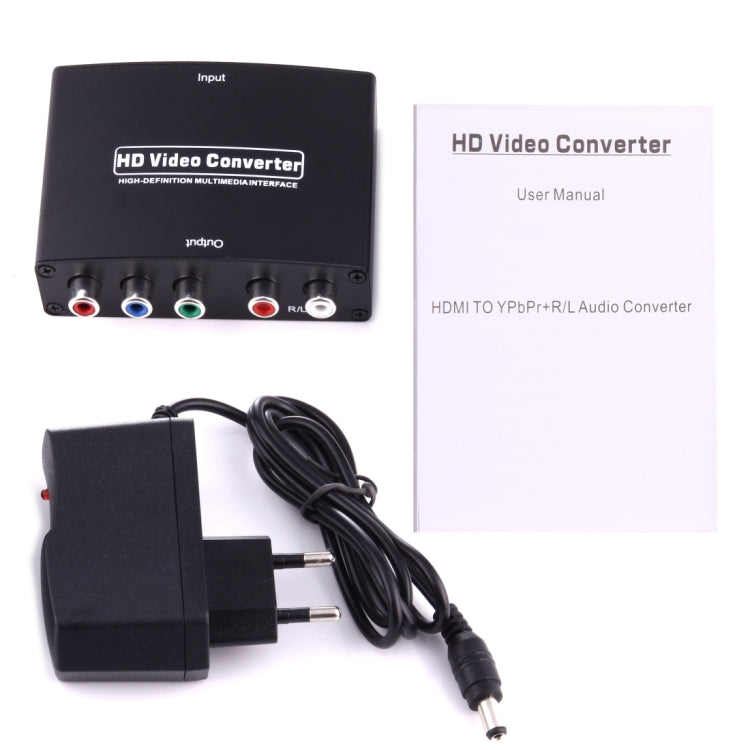 Adaptador Conversor de Vídeo HDMI para YPbPr 1080P HD e Áudio R/L, HDMI para YPbPr+R/L
