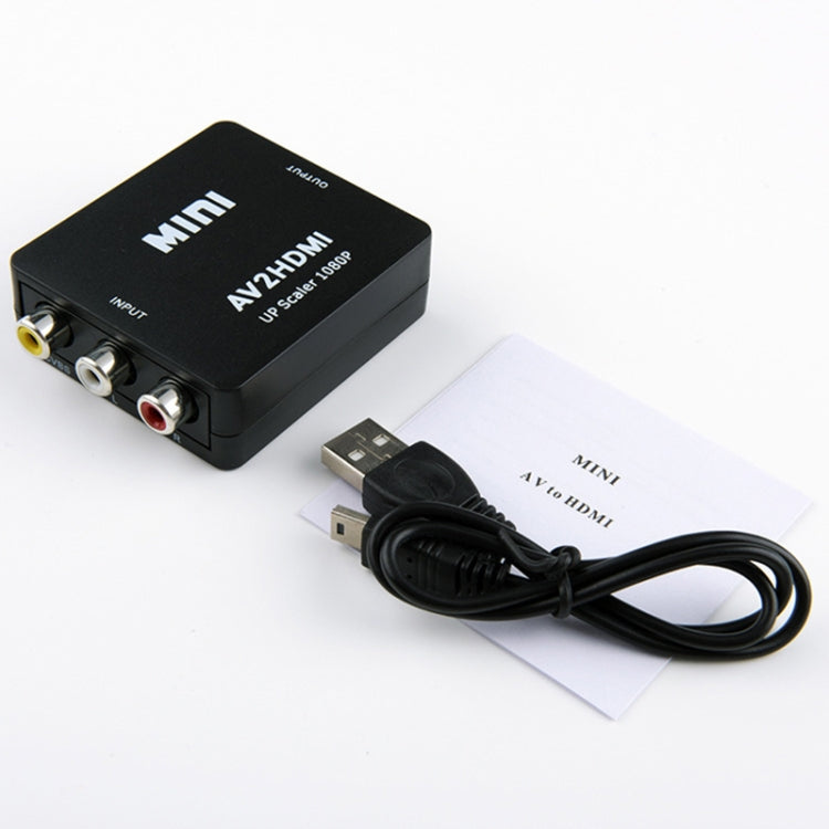 Conversor Adaptador Mini AV CVBS/L+R para HDMI HOWEI HW-2105, Suporta Escalador 1080P, HW-2105 AV para HDMI