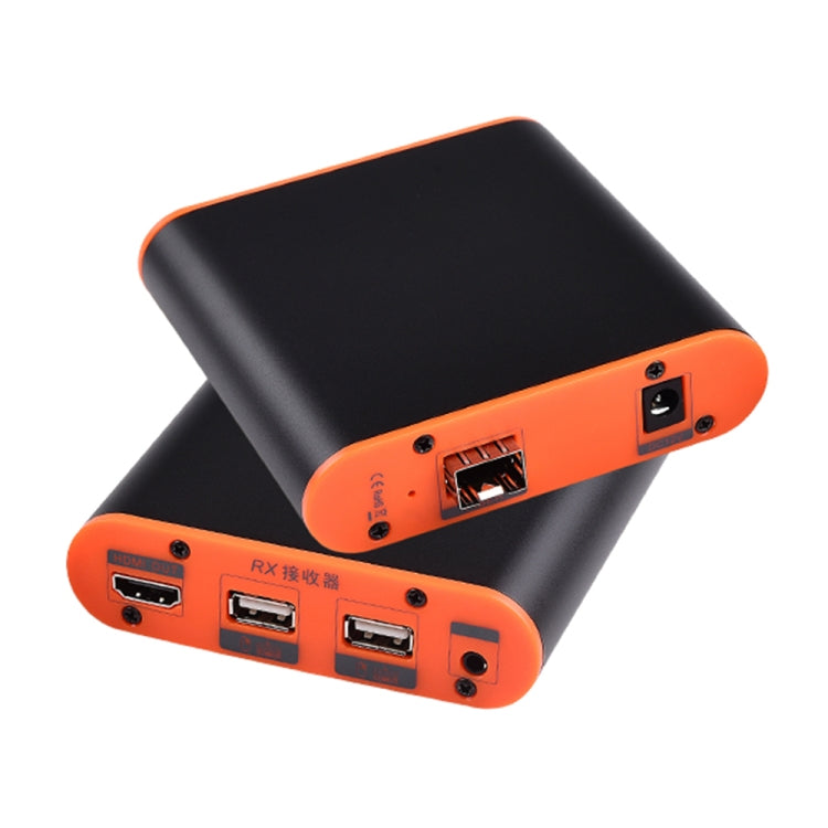 Extensor HDMI OPT882-KVM (Receptor e Transmissor) Extensor de Fibra Óptica com Porta USB e Função KVM, Distância de Transmissão: 20KM, OPT882-KVM