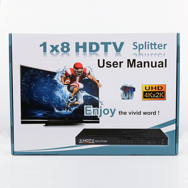 Divisor HDMI 1 x 8 Full HD 1080P com Interruptor, Suporta 3D e 4K x 2K