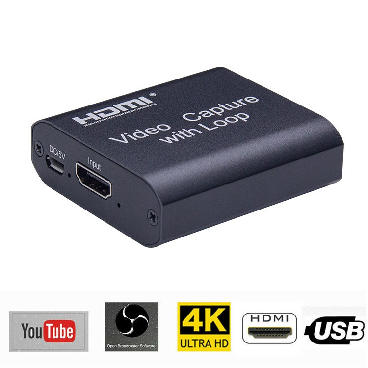 Captura de Vídeo HDMI 4K HD USB 2.0 com Loop