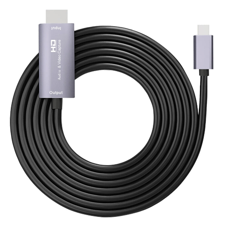 Placa de Captura de Vídeo HD HDMI Macho para USB-C / Tipo-C Macho Z36A, Comprimento do Cabo: 2m, HDMI para Tipo-C