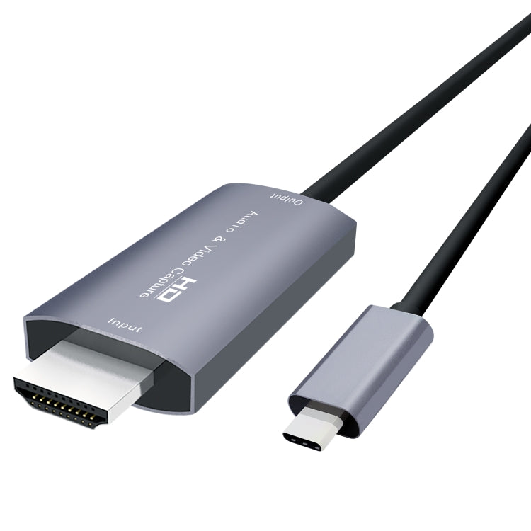 Placa de Captura de Vídeo HD HDMI Macho para USB-C / Tipo-C Macho Z36A, Comprimento do Cabo: 2m, HDMI para Tipo-C