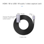 Placa de Captura de Vídeo HD HDMI Macho para USB-C / Tipo-C Macho Z36A, Comprimento do Cabo: 2m, HDMI para Tipo-C