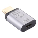 Adaptador de Alumínio Tipo-C / USB-C Fêmea para HDMI Macho, Tipo-C Fêmea para HDMI Macho