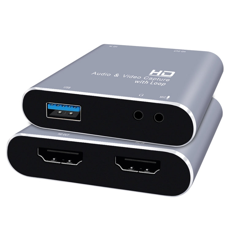 Z37 Placa de Captura de Vídeo e Áudio HD HDMI Fêmea + Microfone para HDMI Fêmea + Áudio + USB com Loop, Z37