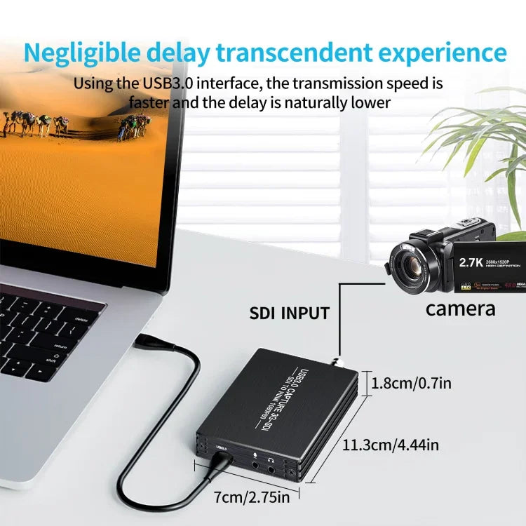 NK-M006 Conversor HDMI para SDI + USB 3.0 Full HD 1080P, SDI + USB 3.0