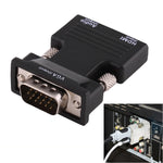 Conversor HDMI Fêmea para VGA Macho com Saída de Áudio para Projetor, Monitor, Televisores, HDMI para VGA+Áudio