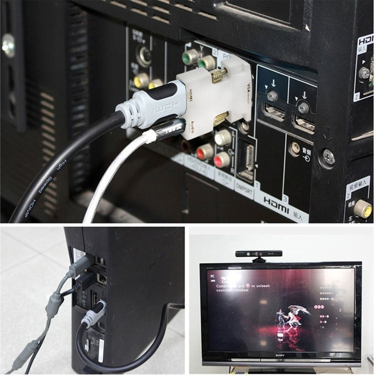Conversor HDMI Fêmea para VGA Macho com Saída de Áudio para Projetor, Monitor, Televisores, HDMI para VGA+Áudio