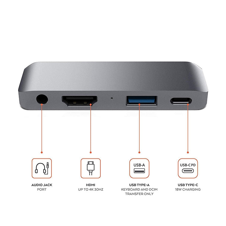 HW-TC29 HUB Adaptador Multifuncional 4 em 1 Tipo-C / USB-C para iPad Pro