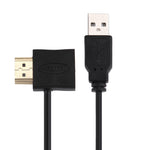 Cabo Adaptador de Conector HDMI Fêmea + HDMI Macho para USB 2.0 Macho de 50cm, HDMI Fêmea + Macho