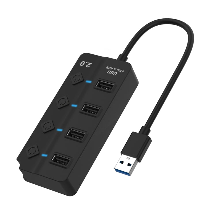 Onten 5301 USB 3.0 Macho para 4 USB 2.0 Fêmea Divisor Extensor com Interruptor Independente, 5301