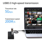 Onten 5301 USB 3.0 Macho para 4 USB 2.0 Fêmea Divisor Extensor com Interruptor Independente, 5301