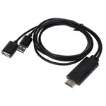 Cabo Adaptador USB Macho + USB 2.0 Fêmea para HDMI Telefone para HDTV