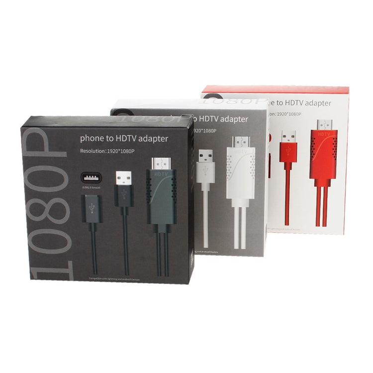 Cabo Adaptador USB Macho + USB 2.0 Fêmea para HDMI Telefone para HDTV