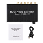 Decodificador Extrator de Áudio HDMI 4K 3D 5.1CH