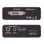 Conversor de Vídeo NEWKENG X5 HDMI para DVI com Saída de Áudio 3.5mm Coaxial, Plugue EU, X5 HDMI para DVI com Áudio