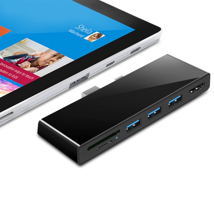 ROCKETEK SK-S5H HUB Leitor de Cartão de Memória 3 x USB 3.0 + HDMI + SD / TF, Adaptador HDMI 4K, SK-S5H