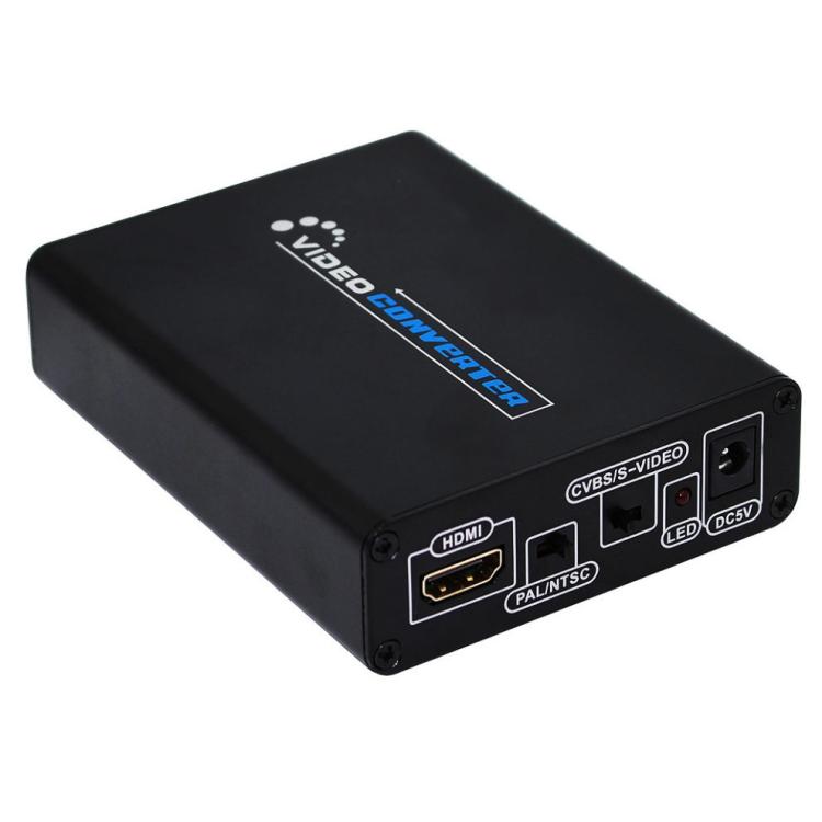 Conversor HDMI para Composto / AV S-Video Adaptador de Vídeo RCA CVBS/L/R, Plugue EU, HDMI para AV + S-Video