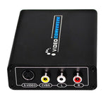 Conversor HDMI para Composto / AV S-Video Adaptador de Vídeo RCA CVBS/L/R, Plugue EU, HDMI para AV + S-Video