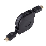 Cabo Adaptador Retrátil HDMI Macho para HDMI Macho de 1m com Adaptadores Mini HDMI e Micro HDMI para HDTV, Monitor, Projetor, PC, Câmaras, Tablets e Smartphones
