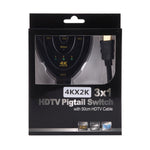 Adaptador Comutador HDMI 3 em 1 Entrada 4K x 2K HDTV, Divisor HDMI 1 em 3