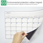 Plano Semanal Magnético Íman de Refrigerador Quadro Branco Magnético PET Macio, Tamanho: 29,7cm x 42cm, Plano Semanal