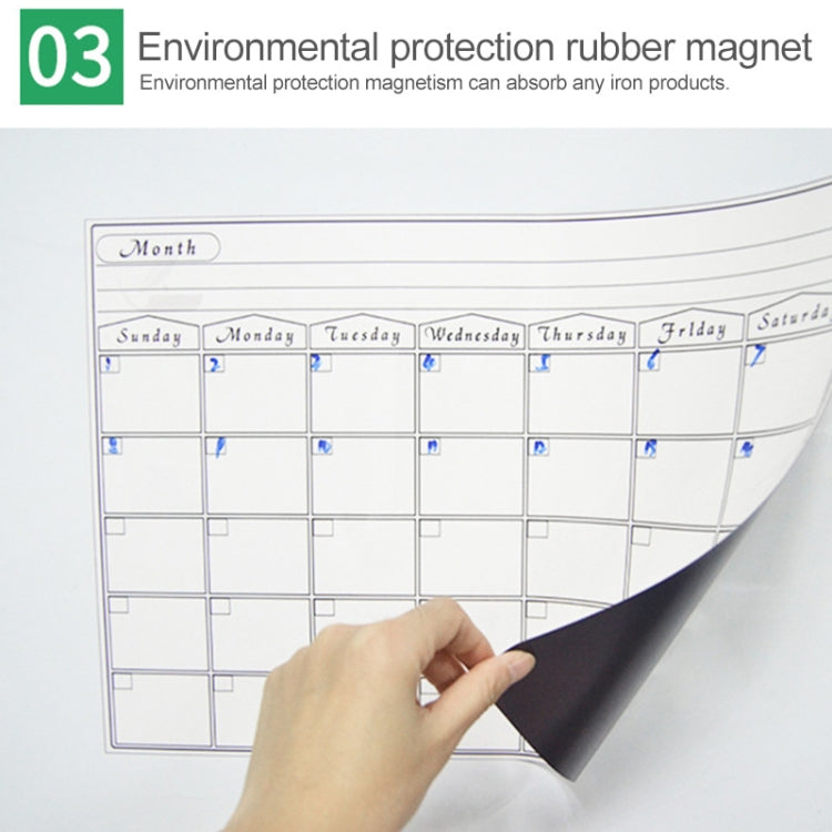 Plano Semanal Magnético Íman de Refrigerador Quadro Branco Magnético PET Macio, Tamanho: 29,7cm x 42cm, Plano Semanal