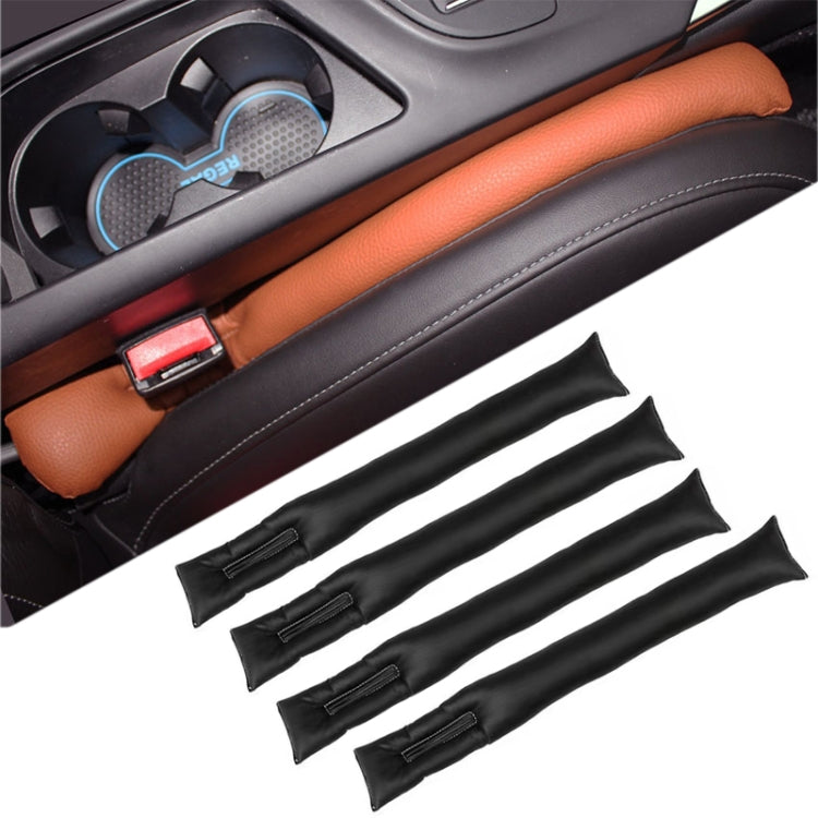 4 PCS Car Styling Accessories Seat Gap Filler Leather Pad Spacer Protective Softer Bar Slot Plug Car Gap Filler, Car Seat Gap Filler