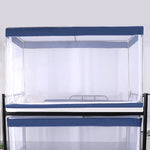 Mosquiteiro Quadrado para Teto de Dormitório Estudantil com Fecho de Correr, Mosquiteiro com Fecho de Correr de Três Portas para Beliche Superior, Beliche Superior (Cinza), Beliche Superior (Azul), Beliche Superior (Branco)