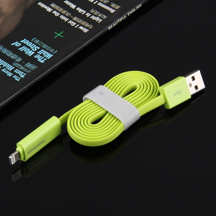 Cabo HAWEEL 1m 2 em 1 Micro USB & 8 Pinos para USB para Sincronização e Carregamento, Cabo 2 em 1 com dois conectores