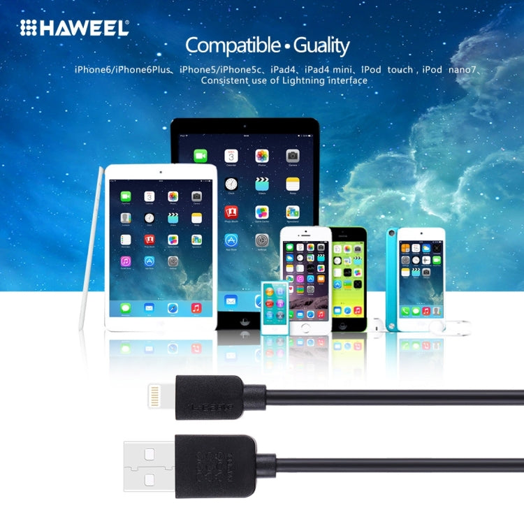 Cabo HAWEEL 1m de Alta Velocidade 35 Núcleos 8 Pinos para USB para Sincronização e Carregamento para iPhone, iPad, 8 Pinos 1m, Cabo 8 pinos 1m
