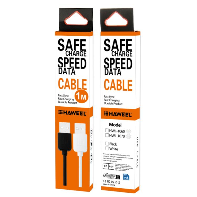 Cabo HAWEEL 1m de Alta Velocidade 35 Núcleos 8 Pinos para USB para Sincronização e Carregamento para iPhone, iPad, 8 Pinos 1m, Cabo 8 pinos 1m