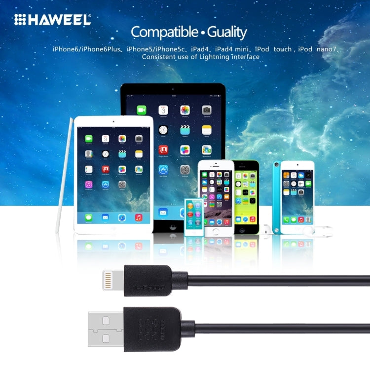 Kit com 5 Cabos HAWEEL 1m de Alta Velocidade 8 Pinos para USB para Sincronização e Carregamento para iPhone, iPad, 5 unidades