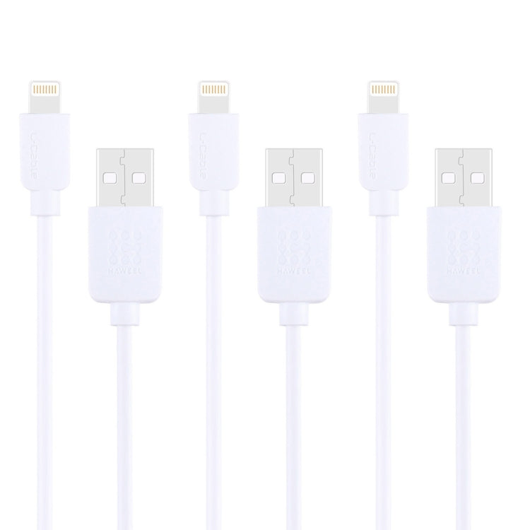 Kit de 3 Cabos HAWEEL de 1m Alta Velocidade 8 pinos para USB para Sincronização e Carregamento para iPhone, iPad, 3 unidades