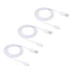 Kit de 3 Cabos HAWEEL de 1m Alta Velocidade 8 pinos para USB para Sincronização e Carregamento para iPhone, iPad, 3 unidades