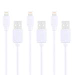 Kit de 3 Cabos HAWEEL de 1m Alta Velocidade 8 pinos para USB para Sincronização e Carregamento para iPhone, iPad, 3 unidades