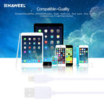 Kit de 3 Cabos HAWEEL de 1m Alta Velocidade 8 pinos para USB para Sincronização e Carregamento para iPhone, iPad, 3 unidades