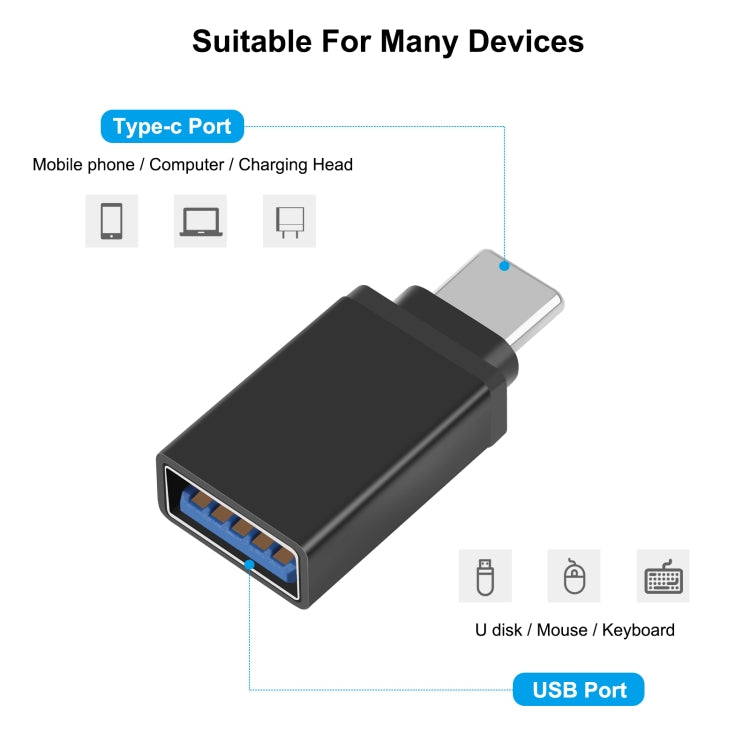 Adaptador de Transmissão de Dados OTG HAWEEL USB-C / Type-C Macho para USB 3.0 Fêmea