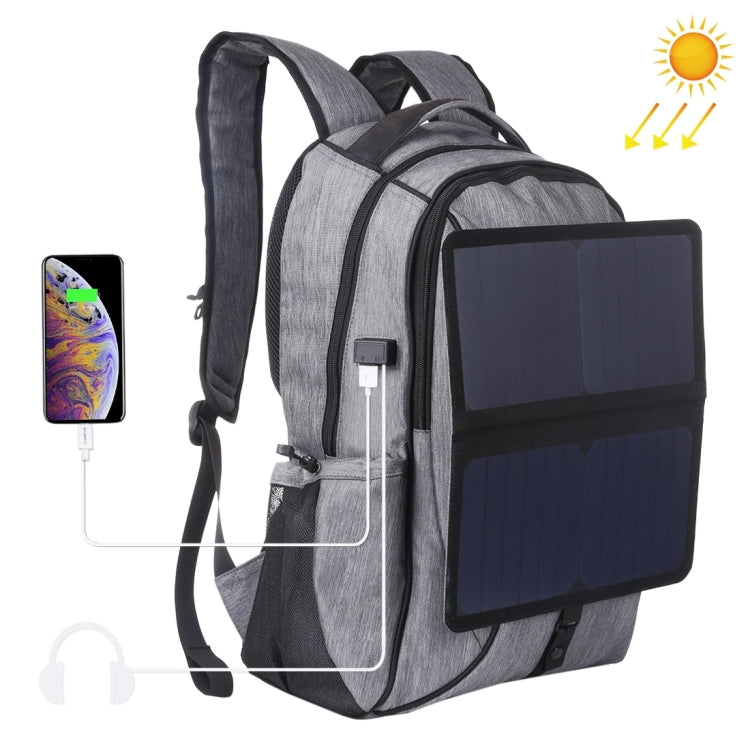 Mochila para Portátil HAWEEL Dobrável e Removível com Energia Solar 14W, Exterior em Lona, Duas Alças, Saída USB: 5V 2.1A Máx